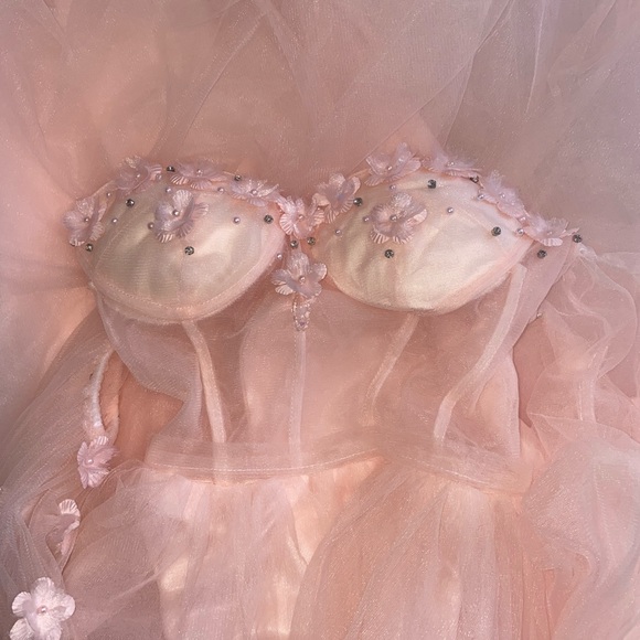 Flower Party Dress Long Sleeve Girls SZ 4 - Picture 5 of 5